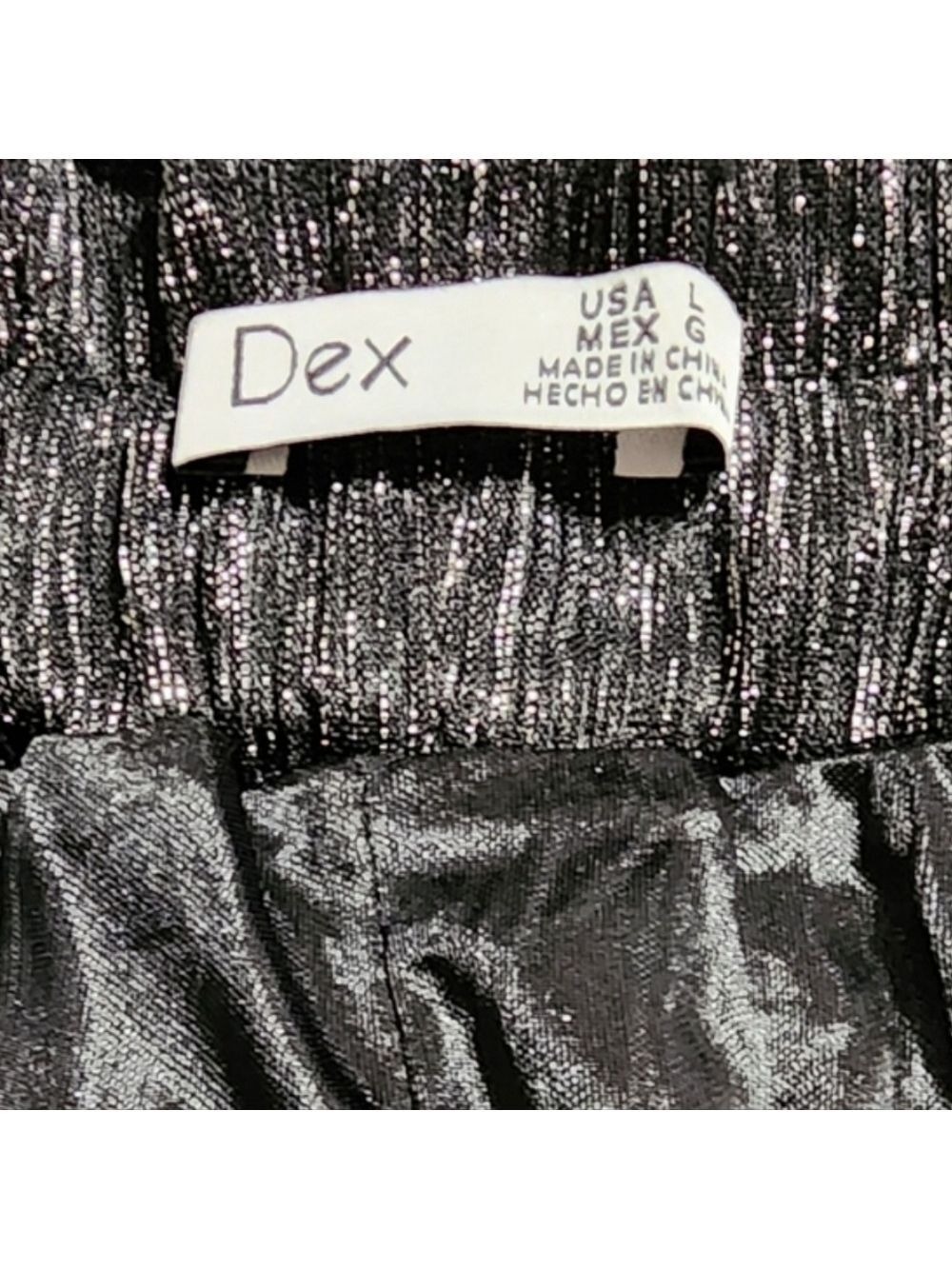 Dex Black Metallic Pull-On Paperbag Shorts NWT Large Resort Night Luxe - Picture 9 of 9